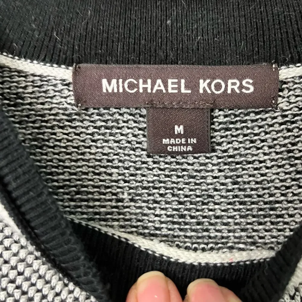 Michael Kors Men’s Crew Neck Pullover Sweater M Colorblock Cabincore Preppy